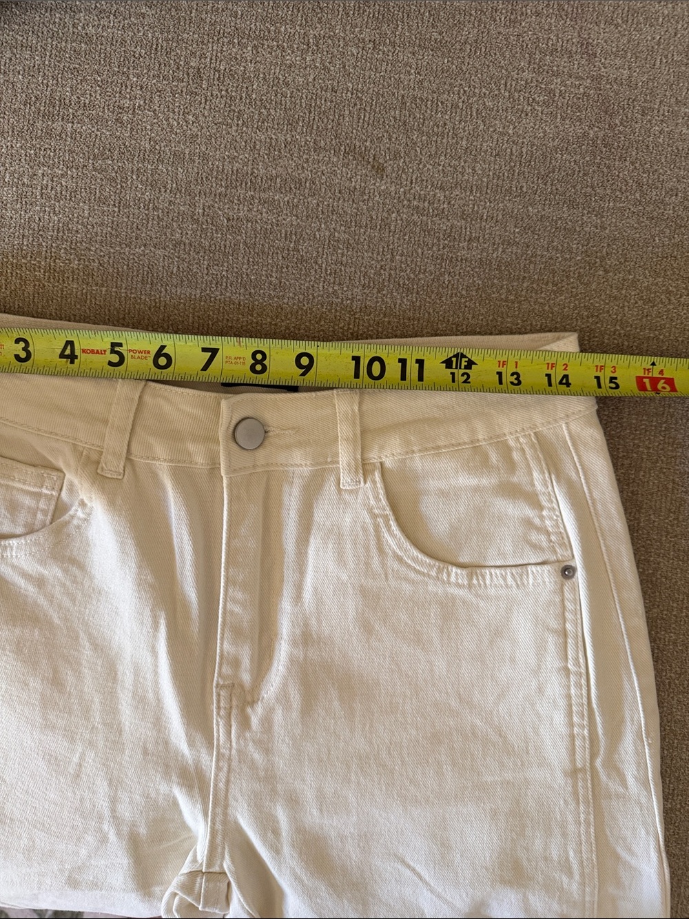 Flamingals Cream White Barrel Jeans NWOT size Small - Picture 2 of 7